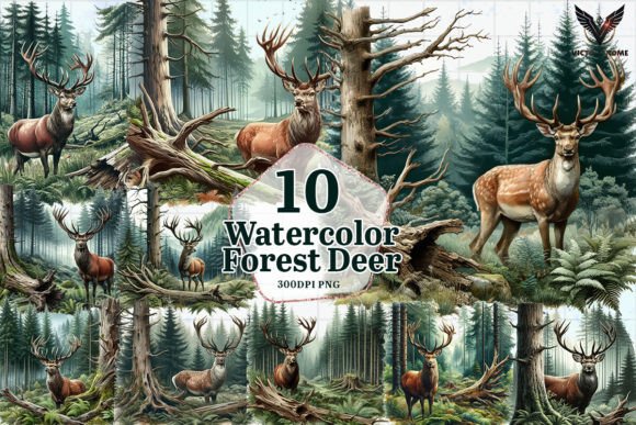 Download Watercolor Forest Deer Clipart PNG - Deer clipart png Collection