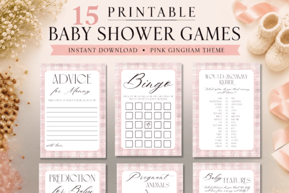 Download Pink Printable Baby Shower Games Bundle - Baby shower Collection