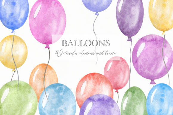 Download Watercolor Balloons Clipart - Premium Bundle