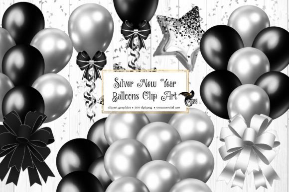 Download Silver New Years Balloons Clipart - Premium Resources