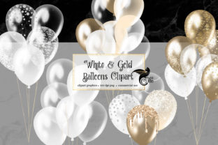 Download White and Gold Balloons Clipart - Premium Bundle