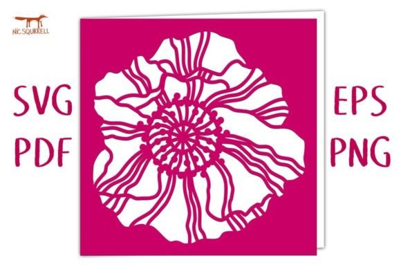 Download Wild Poppy Greetings Card SVG Cut File - Card Collection