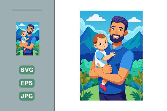 Download Father Happy with His Baby Blue Theme La - Baby blue Collection