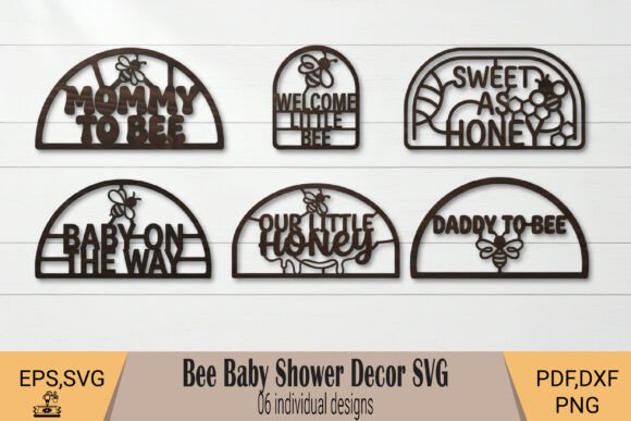 Download Bee Baby Shower Wall Decor SVG - Baby shower Collection