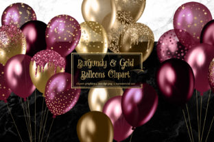 Download Burgundy and Gold Balloons Clipart - Premium Resources