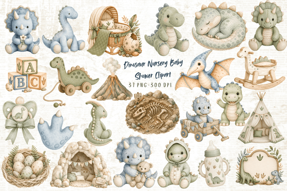 Download Dinosaur Nursery Baby Shower Clipart - Baby shower Collection