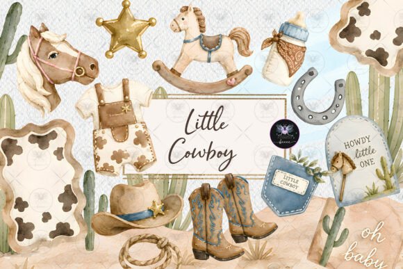 Download Little Cowboy Baby Shower Clipart - Baby shower Collection
