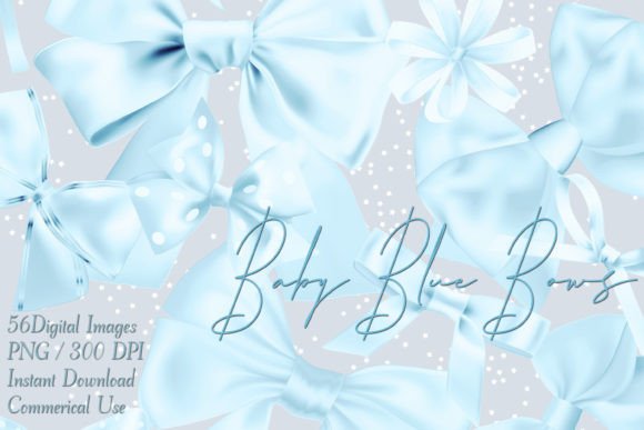 Download Baby Blue Satin Bows Ribbons - Baby blue Collection