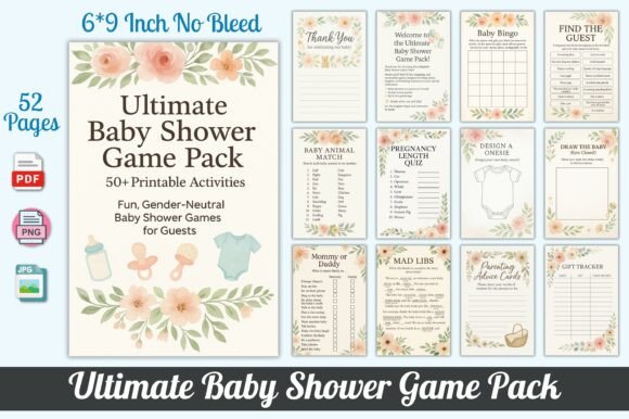 Download 📘 Ultimate Baby Shower Game Pack - Baby shower Collection