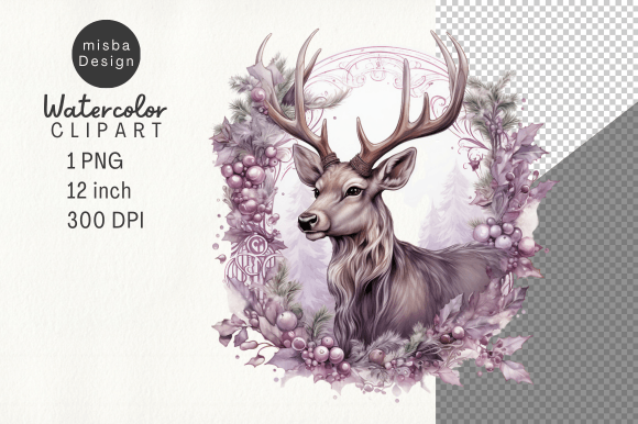 Download Vintage Christmas Deer Clipart PNG - Deer clipart png Collection