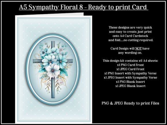 Download A5 Sympathy Floral 8 Greetings Card - Card Collection