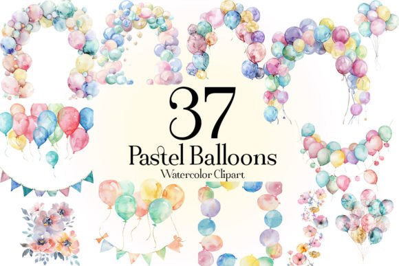 Download Watercolor Pastel Balloons Clipart - Premium Resources