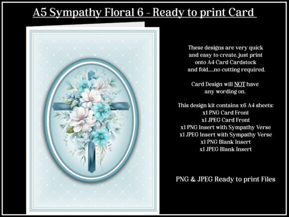 Download A5 Sympathy Floral 6 Greetings Card - Card Collection