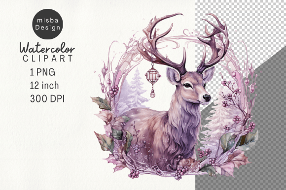 Download Vintage Christmas Deer Clipart PNG - Deer clipart png Collection
