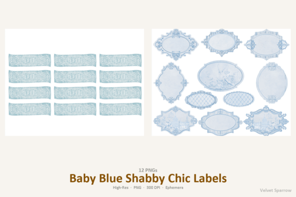 Download Baby Blue Shabby Chic Labels - Baby blue Collection