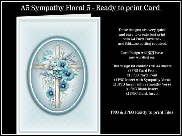 Download A5 Sympathy Floral 5 Greetings Card - Card Collection
