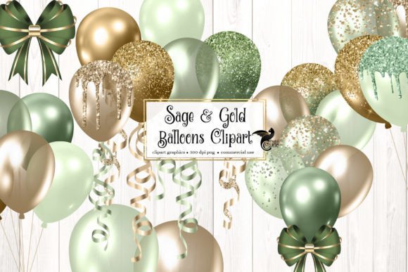 Download Sage and Gold Balloons Clipart - Premium Resources