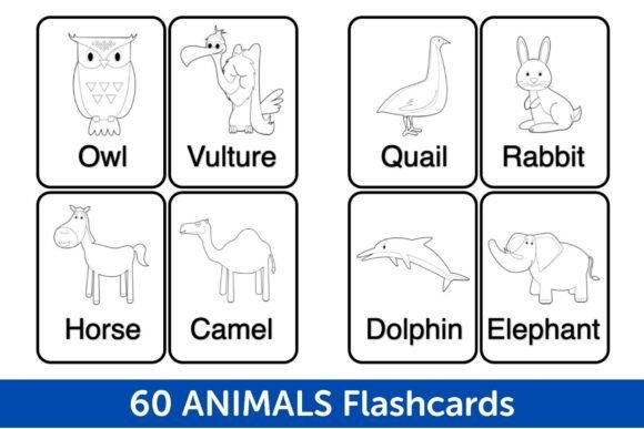 Download 60 Printable Animals Flashcards - Card Collection