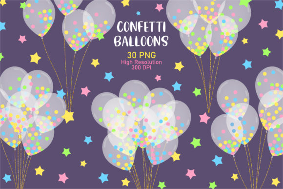 Download Confetti Balloons Clip Art - Balloons Collection